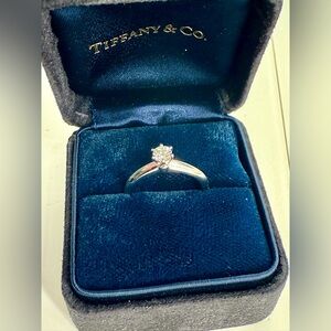 Tiffany & Co Diamond Platinum Pinky Ring-Size 3.25, 0.18 carat